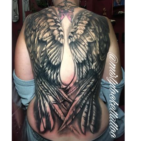 Tattoos - Black and grey angel wings - 132215